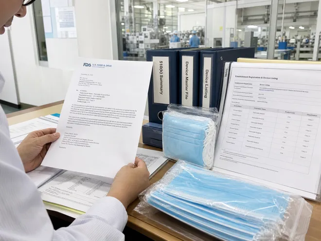 FDA 510(k) clearance documentation for eztio surgical mask products