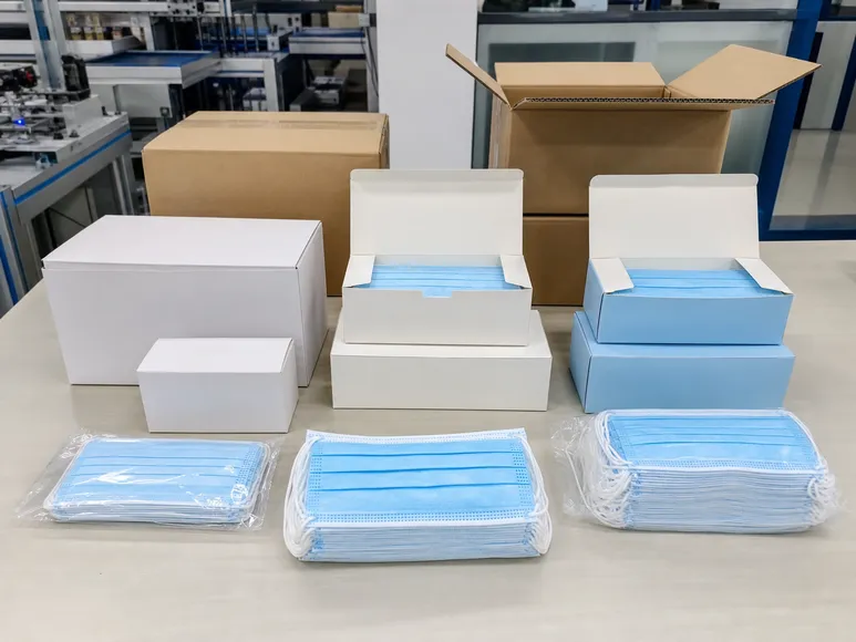 Custom OEM packaging configurations for 3-ply disposable medical masks