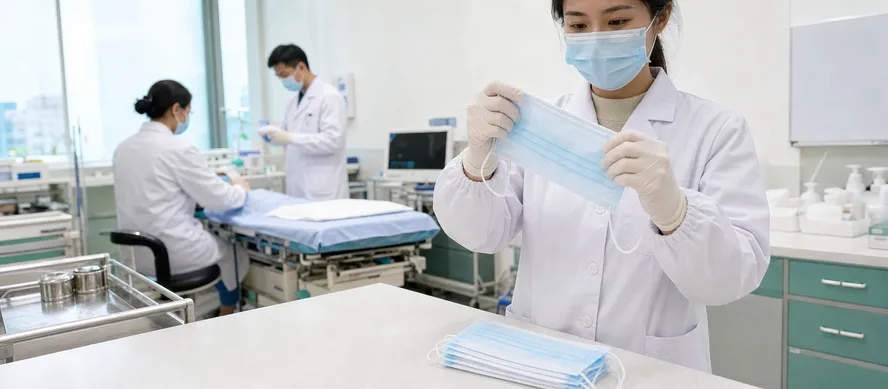 4-ply medical masks in hospital outpatient clinical environment