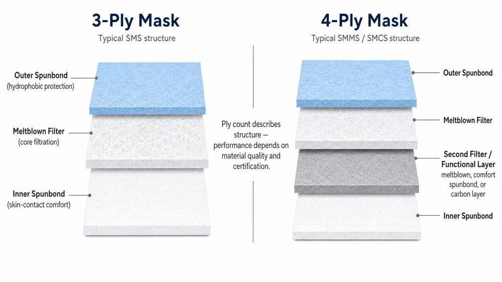 3 Ply vs 4 Ply Disposable Medical Mask: Which Filtration Level Fits Your Clinical or Distribution Need