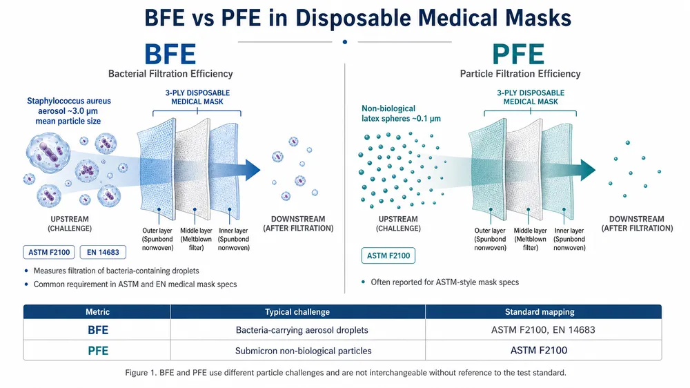 BFE vs PFE in Disposable Medical Masks: What the Numbers Mean for Your Procurement Spec