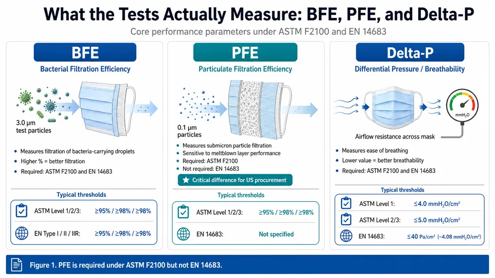 Disposable Medical Mask Standards Decoded: ASTM F2100 vs EN 14683 for US Procurement