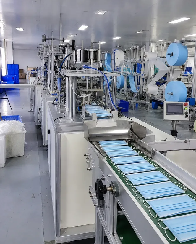 Automated disposable medical mask production line at Gaomi Eztio facility