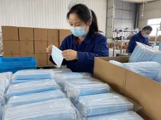Disposable medical masks used in industrial workplace safety programs