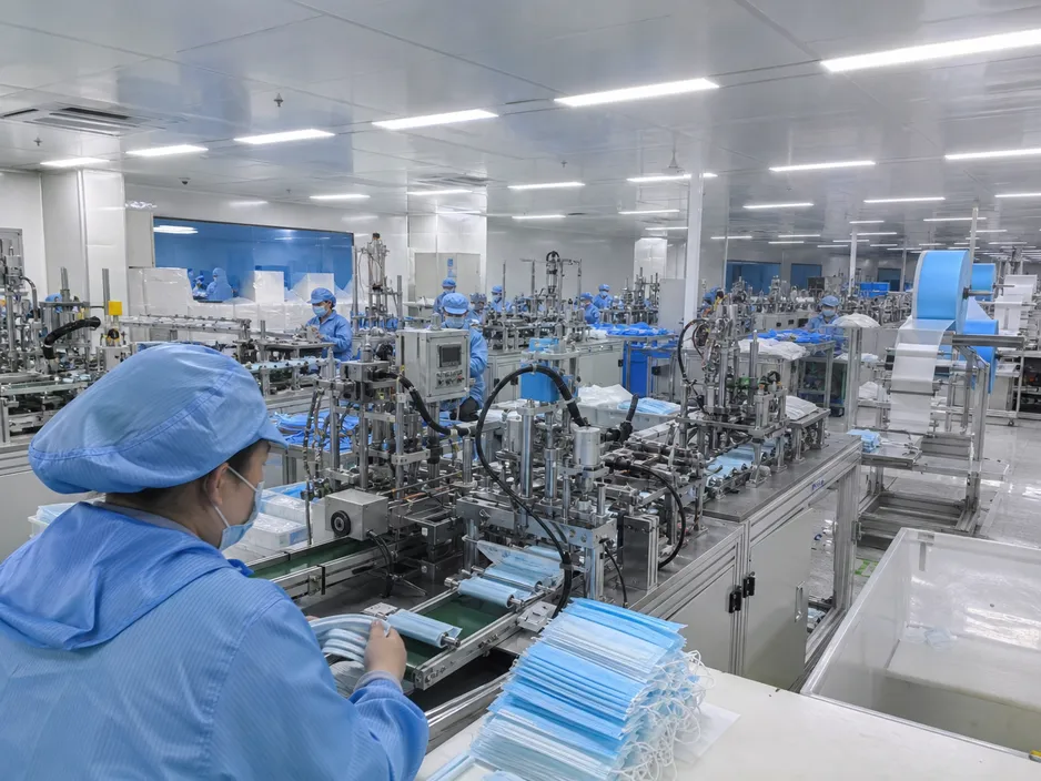 eztio 12,000 m² medical mask manufacturing facility in Shandong, China