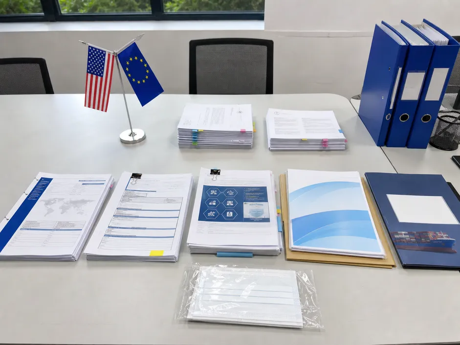 FDA 510(k) and CE EU MDR certification documentation for medical mask export