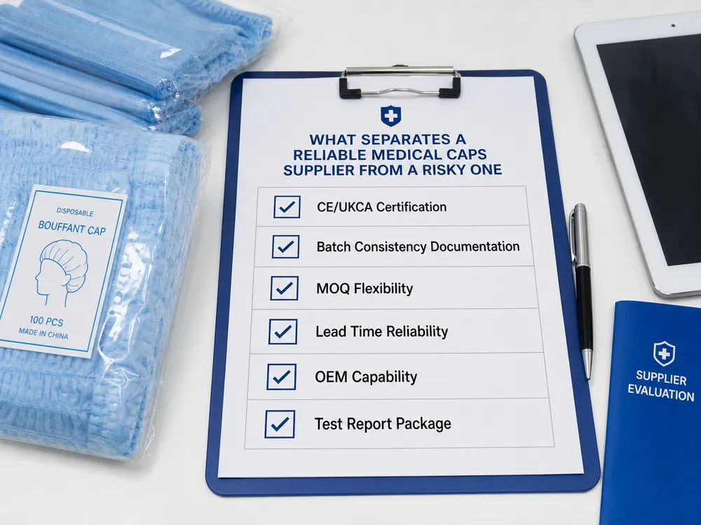Medical Caps Supplier Evaluation Checklist Procurement checklist for evaluating medical caps suppliers covering certification, batch consistency, MOQ, and documentation