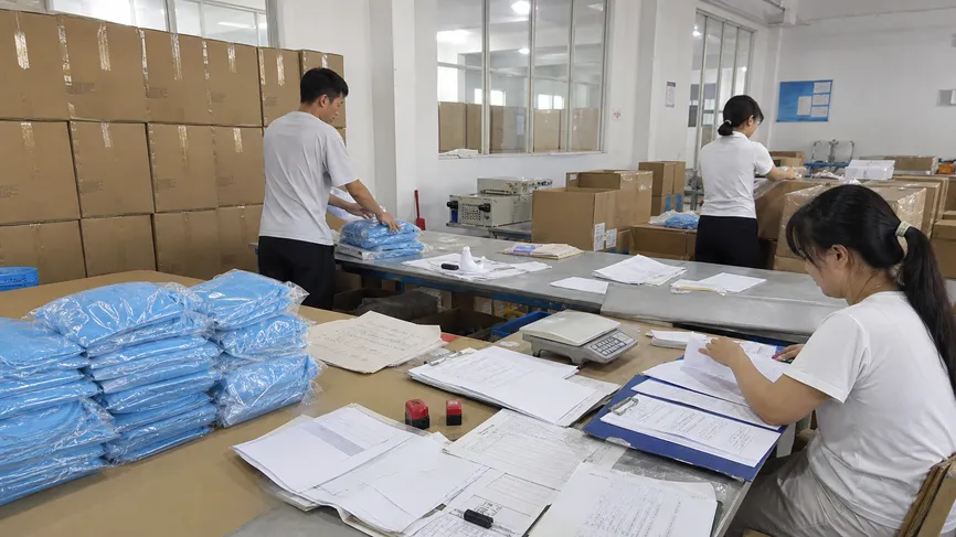 Government procurement documentation and bulk medical supply packaging