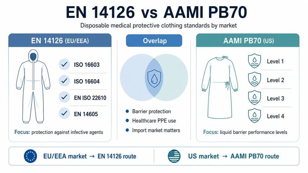 EN 14126 vs AAMI PB70 for Disposable Medical Protective Clothing: Which Standard Applies to Your Market