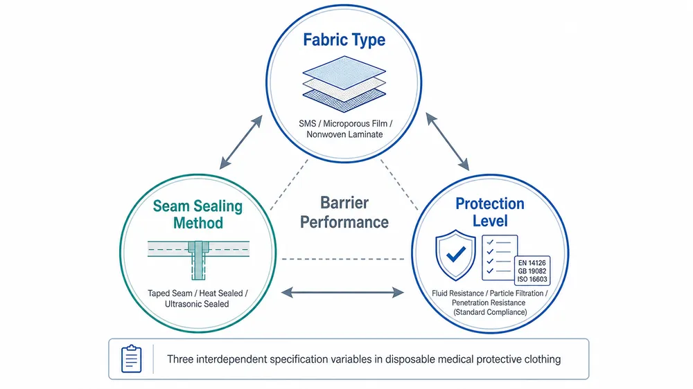 Disposable Medical Protective Clothing Specification Guide: Fabric Type, Seam Sealing, and Protection Levels