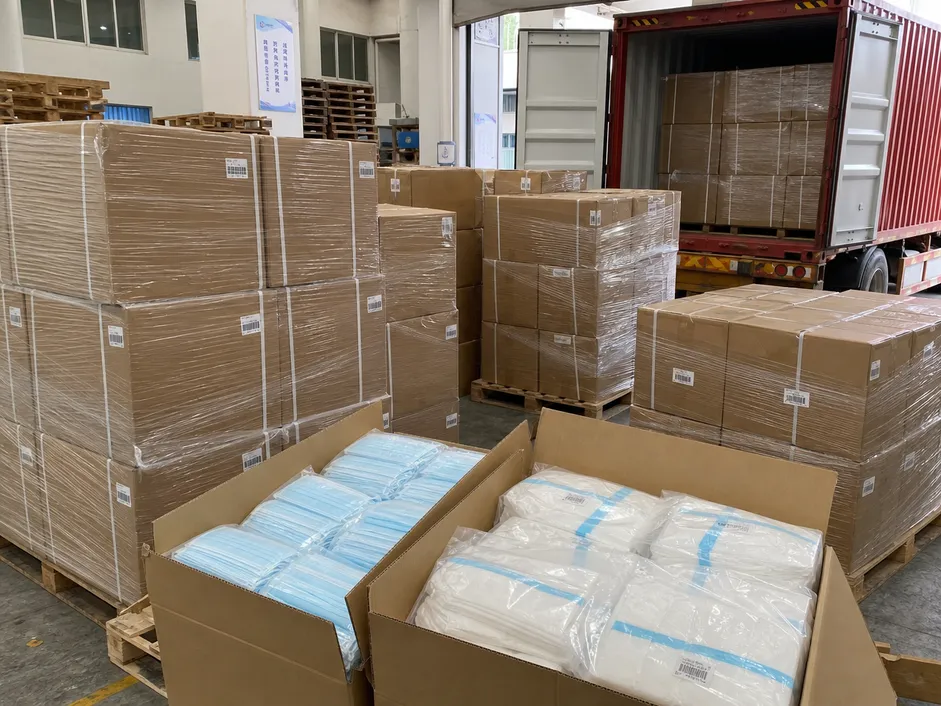 Consolidated PPE sourcing — masks and protective clothing packed for single-container shipment