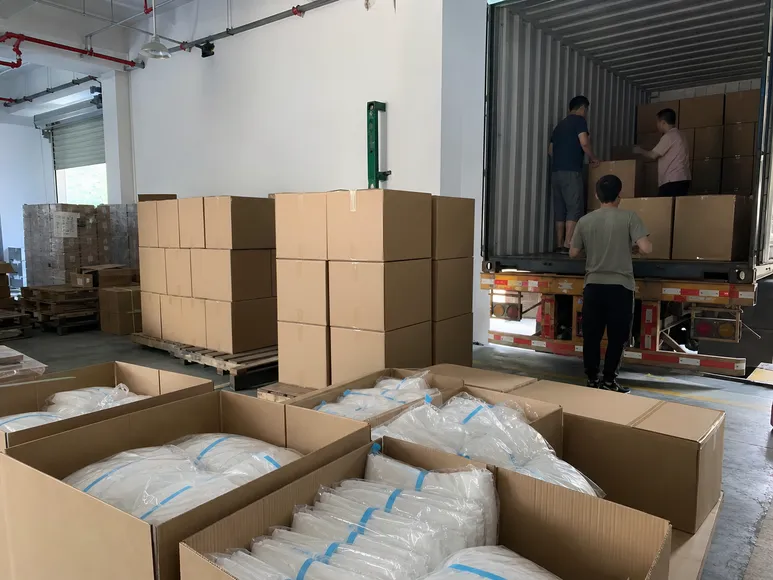 Container loading and carton packing configuration for disposable medical protective clothing
