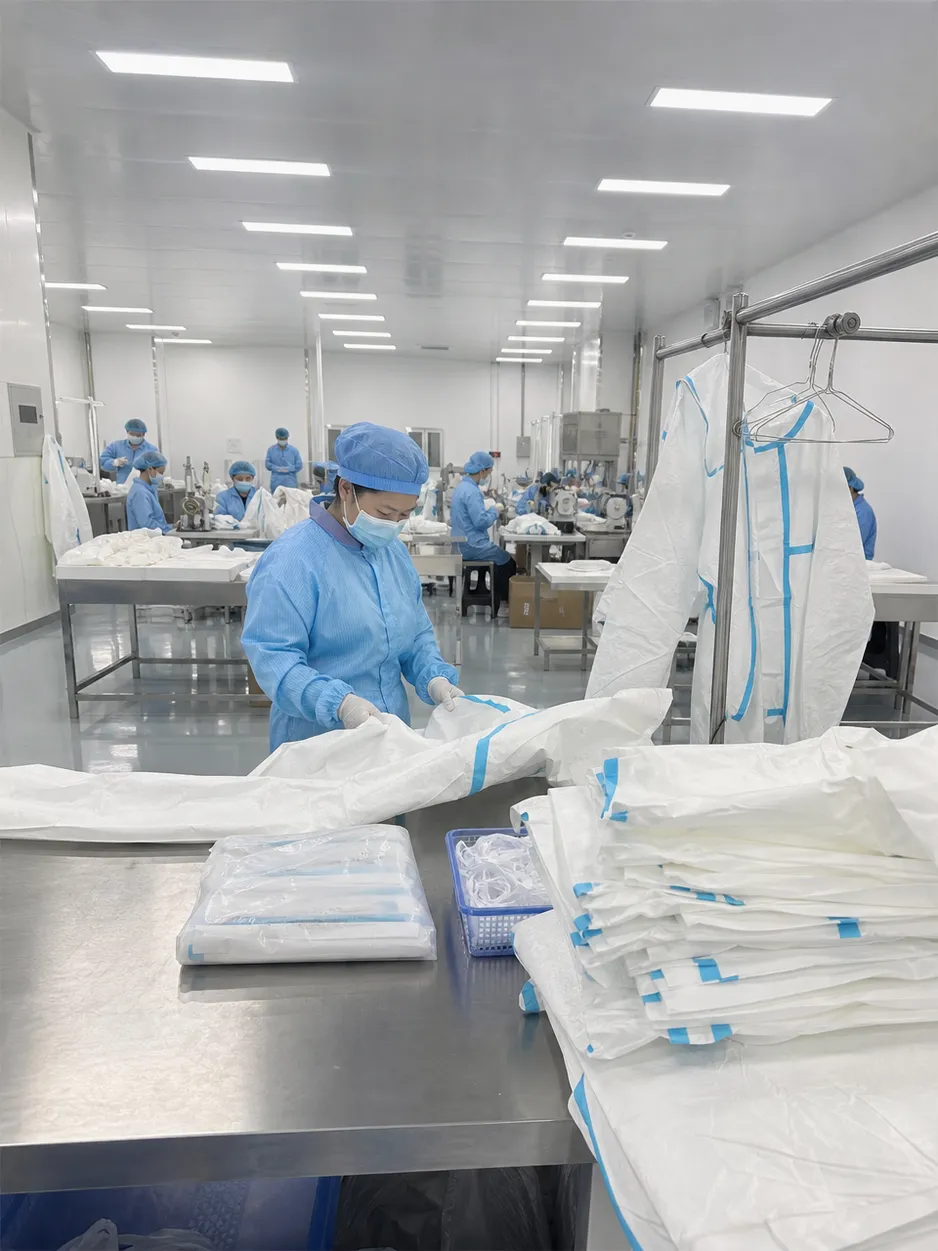 Medical protective clothing manufactured in ISO 13485 certified cleanroom facility