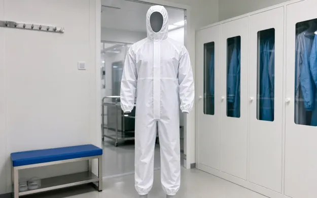 Medical protective coverall EN 14126 rated full-body coverage with integrated hood