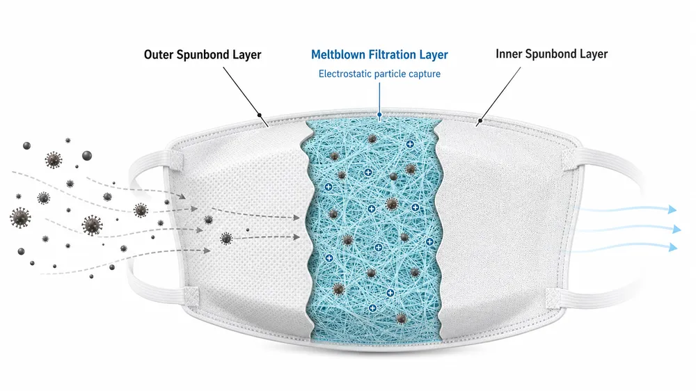 Why the Meltblown Layer Determines Whether Your Disposable N95 Mask Passes or Fails PFE Testing