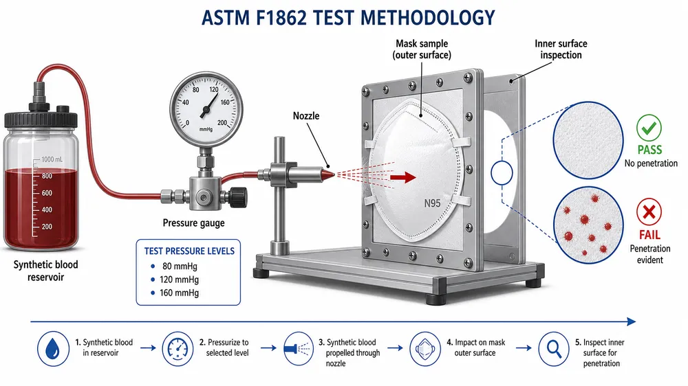 Fluid Resistance Requirements for Hospital N95 Medical Masks: ASTM F1862 Testing and What It Protects Against