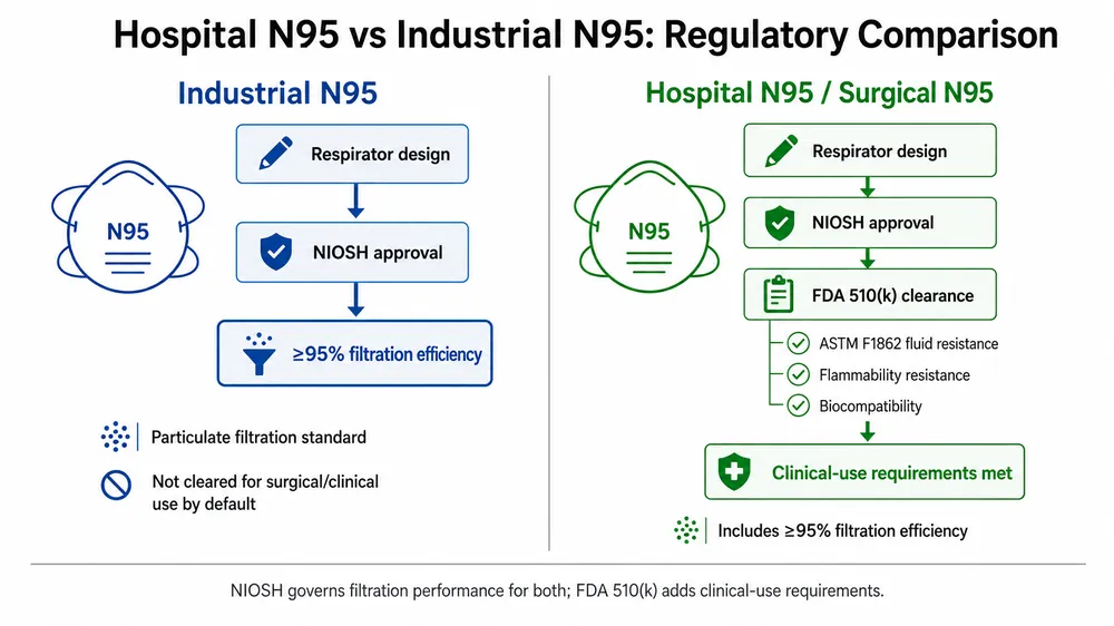 Hospital N95 vs Industrial N95 Medical Mask: Why the Distinction Matters for Healthcare Procurement