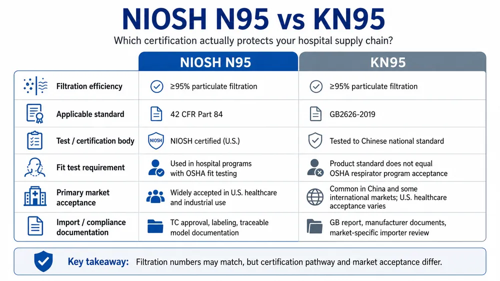 NIOSH N95 vs KN95: Which Certification Protects Your Hospital Supply Chain | eztio