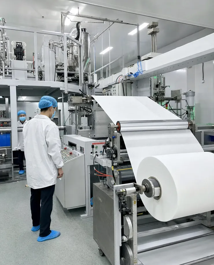eztio in-house meltblown nonwoven fabric production line for custom filtration specs