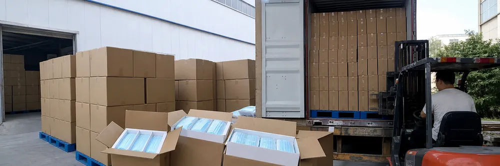 Standard carton packaging and 40HQ container loading configuration for 3 ply medical masks