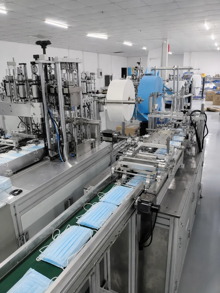 Automated ultrasonic welding production line for 3 ply medical mask manufacturing