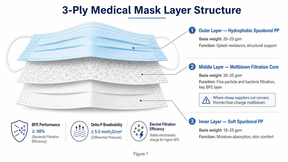 3 Ply Medical Mask Layer Function: What Each Layer Does and Where Cheap Suppliers Cut Corners