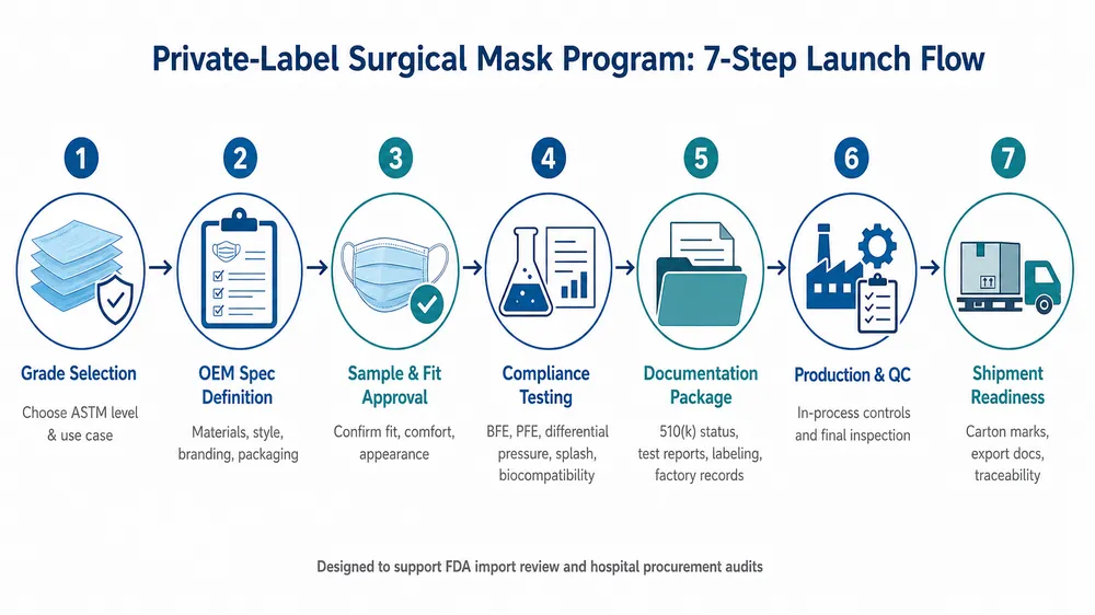 How to Build a Private-Label Surgical Mask Program That Passes FDA and Hospital Procurement Review | eztio