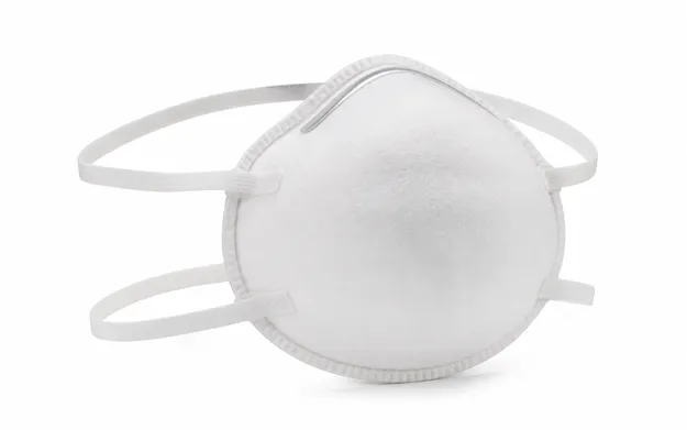 N95 surgical medical mask — cup-shaped respirator with headband straps