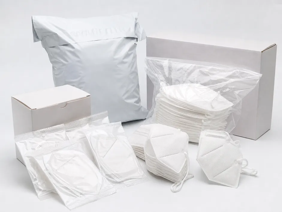 OEM and private-label N95 surgical mask packaging options including retail pouches and clinical bulk formats